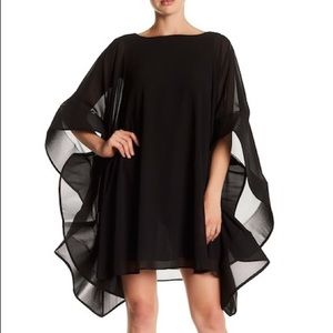 Gracia Black Sheer Cape Sleeve Mini Dress